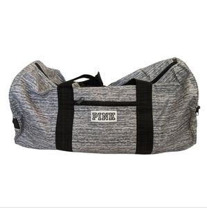 PINK Victoria’s Secret Weekender Large Gym Duffle Bag Heather Gray NWT
